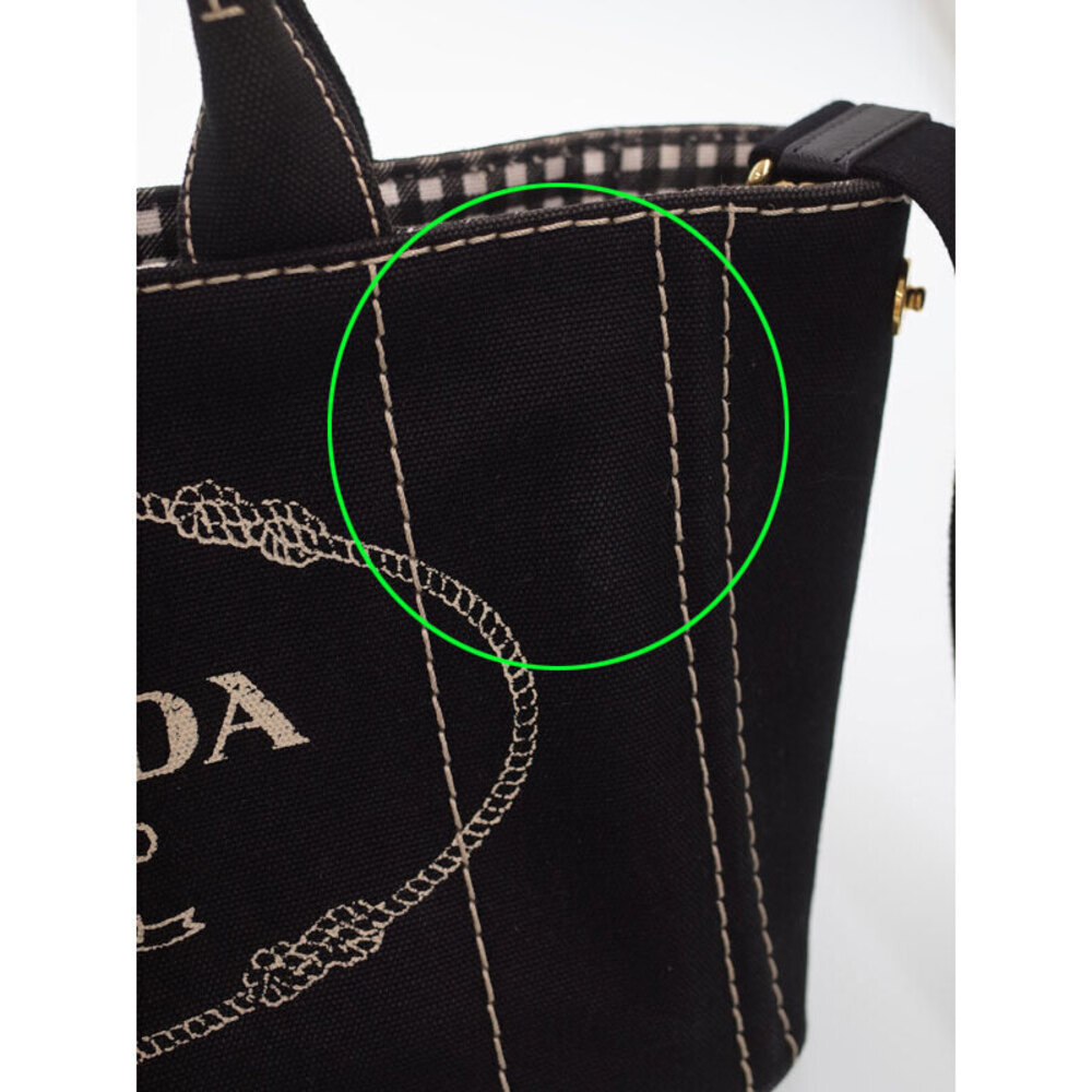 PRADA Canapa Handbag Convertible Shoulder Bag Black - Picture 6 of 9